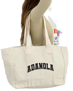 Fashion Wholesale Oversized <b>Women</b> Large Weekend Grocery 100% Canvas Cotton Heavy Shopping Gym Tote <b>Handbag</b> for <b>Women</b> - Product Image 1