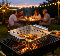 Accessoires de barbecue robustes Panier de gril de barbecue Panier de cuisson de légumes en acier inoxydable