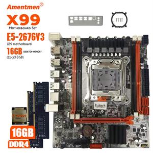Carte mère X99 en vente flash avec processeur Xeon E5 2676 V3 LGA2011-3, 2 x 8 Go = 16 Go de mémoire RAM REG ECC DDR4 double canal - Product Image 2