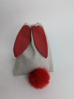 Sac de Pâques Lapin Personnalisé Cadeau Oeuf Rouge Titulaire Tissu Cordon Filles Pochettes pour Pâques