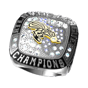 Bijoux en alliage de style classique plaqué or pour hommes personnalisés <span class=keywords><strong>Bague</strong></span> de fiançailles pour la fête de la Ligue atlantique de championnat de baseball - Product Image 1