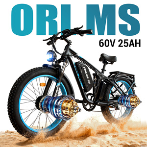 Bicicleta Eléctrica de Doble Motor de 5000W, 45MPH, 60V, 25Ah, con Neumáticos Gruesos de 26*4.0'', Hidráulica, para Nieve y Terreno Difícil, Disponible en Almacén de la UE - Product Image 1