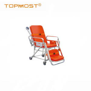 Camilla de transferencia de pacientes de alta gama, plegable, de aleación de aluminio, con 4 ruedas, color azul cielo, para subir escaleras, cama de enfermería manual - Product Image 3