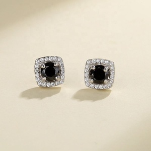 S925 Silver Square <b>Halo</b> Vintage Stud <b>Earrings</b> Multi-color Zircon Cushion Cut Wedding Bridal Jewelry for Women - Product Image 2