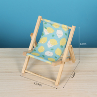 Support de téléphone en bois créatif, chaise de plage pliable, style nordique, figurine artisanale mignonne, accessoire de photographie, décoration d'intérieur