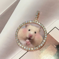 Colgante de foto personalizado GEMLOVE-oro de 14K/18K con diamantes de laboratorio, collar de memoria de grabado gratis