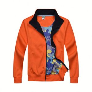 Veste tendance bicolore à col montant pour homme, grande taille, en mélange coton-laine, épaisse, avec fermeture éclair - Product Image 1
