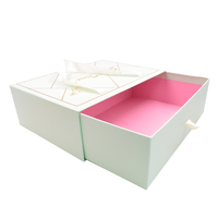 Boîte cadeau de luxe pour vêtements, emballage de chaussettes pour la fête des mères, écologique, recyclable, avec feuille d'or, grand tiroir coulissant, ruban