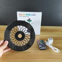 Usine en gros shisha accessoires 6 pouces RVB LED avec narguilé de charge led shisha fumée led lampe annulaire