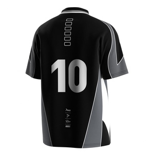 Haut de football à col polo en V avec tissu à séchage rapide et personnalisation de design en option pour les séances d'entraînement - Product Image 3