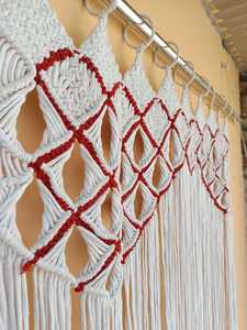 Handcrafted Macrame Wave <b>Curtain</b> Bohemian Yarn Decorative Door Window <b>Drape</b> for Home Office Hotel - Product Image 3
