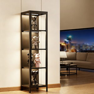 Vitrina de Vidrio con Puertas, Vitrina de 4 Niveles para Exhibición de Objetos de Colección, Librería - Product Image 1