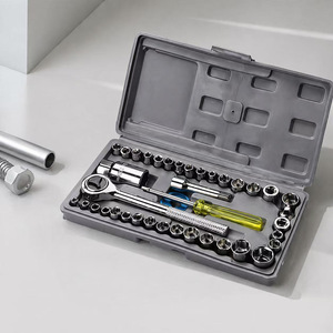 40 Piece Socket Set For Car And Motorcycle Repair 45 Steel Tool Kit With Wrench And Sockets - Product Image 2