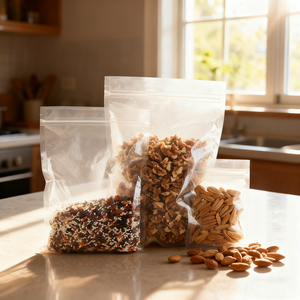 Bolsas de Cierre Hermético Transparentes de Alta Definición <span class=keywords><strong>a</strong></span> <span class=keywords><strong>Granel</strong></span>, Resistentes <span class=keywords><strong>a</strong></span> la Humedad, de Grado Alimenticio, Gruesas y Reutilizables para Dulces, Frutos Secos, Té, Nueces y Alimentos - Product Image 5