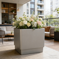 Jardinières carrées en métal durable et écologique, revêtement poudré, pour extérieur/intérieur, patio, maison et jardin