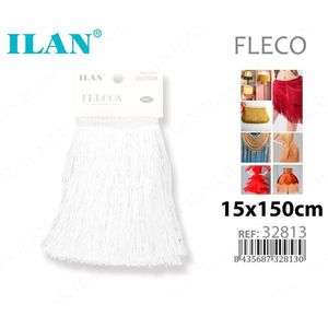 Ilan Flecos Frange in Poliestere Bianco 15x150cm per Decorazione Abbigliamento - Product Image 1