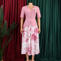 Robes d'été tendance D630 pour femmes, décontractées et élégantes, deux pièces, effet illusion, manches mi-longues, col en V, imprimées, robes africaines formelles