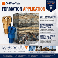 Foret de forage de puits d'eau PDC Drillsoltek, foret à dragage diamanté à 3, 4 ou 5 ailettes pour le forage de roche