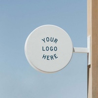 Panneau publicitaire extérieur personnalisé double face rond 3D en acrylique LED, métal thermoformé, boîte lumineuse publicitaire rotative vierge