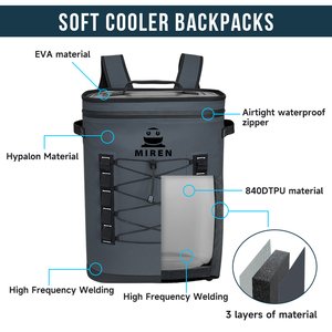 Miren ngoài trời bán lẻ mùa hè mát Túi lâu dài cách nhiệt mát túi từ khóa thiết kế 20L ba lô với mát - Product Image 4