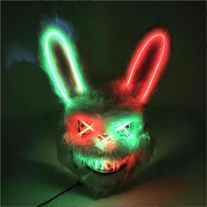Maschera LED Spaventosa di Halloween, Maschera di <span class=keywords><strong>Orso</strong></span>, Coniglio, Coniglietto, Maschera di Peluche Insanguinata per Cosplay, Accessori per Costumi, Festa di Halloween - Product Image 2