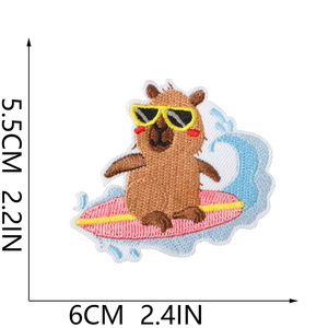 Nouvelles écussons thermocollants brodés motif Capybara dessin animé et soleil pour sacs et accessoires DIY - Product Image 5