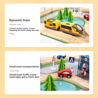 Set Rel Kereta Kayu 108-Piece dengan Logo Kustom - Mainan Edukasi Anak untuk Membangun Jalan Perkotaan Usia 3-6 Tahun Bersertifikat CE/CPC