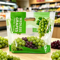 Op maat gemaakte ziplock zakken voor voedselverpakkingen, bedrukte plastic fruitverpakkingen met ritssluiting, transparante plastic fruitzakken voor druiven