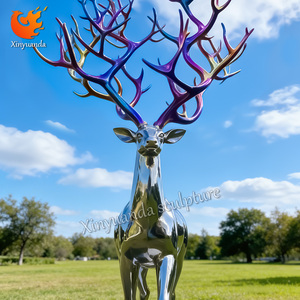 Scultura di Cervo in Acciaio Inossidabile di Alta Qualità per Esterni, Statua di Renna in Metallo per Decorazione del Giardino - Product Image 5