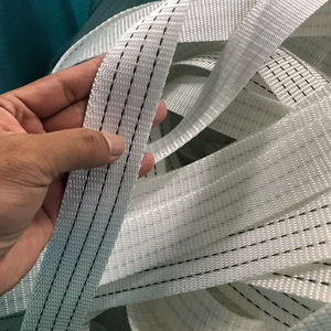 Sangle en polyester durable de 4 cm de largeur, blanche, capacité de charge de 1,5 tonne, sangle de fixation robuste pour l'emballage de marchandises - Product Image 1