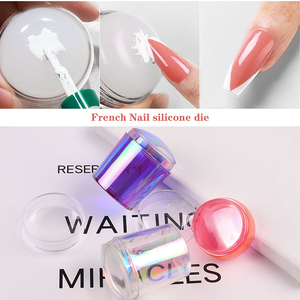 Misscheering Aurora couleur clair gelée <span class=keywords><strong>Silicone</strong></span> <span class=keywords><strong>Nail</strong></span> <span class=keywords><strong>Art</strong></span> Stamper avec strass 3.8cm ongles timbre outils d'estampage pour ongles français - Product Image 2
