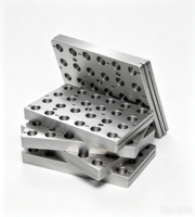 Plaque de base en aluminium usinée CNC à haute tolérance avec plusieurs trous fraisés, plaque d'outillage usinée sur mesure OEM