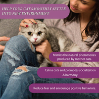 Kit diffuseur de phéromones apaisantes pour chats en plastique, soulage efficacement l'anxiété, le stress, apaise et réduit les tensions et les griffures chez les chats