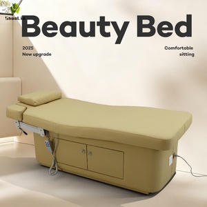 Table de massage électrique de luxe beige pour salon de beauté, <span class=keywords><strong>2</strong></span> <span class=keywords><strong>moteurs</strong></span>, chaise de massage électrique, table de soin du visage, lit de spa – Offre spéciale - Product Image 1