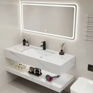 72 /60 inch giá rẻ treo tường phòng tắm rửa lưu vực Vanity gỗ màu đồ nội thất Granite tủ phòng tắm