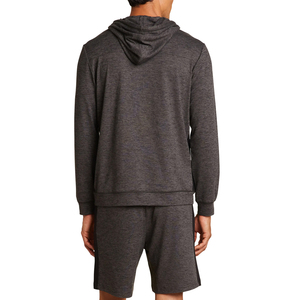 ชุดฮู้ดดี้และกางเกงขาสั้นผู้ชายผ้าเนื้อนุ่ม ระบายอากาศ แห้งเร็ว สีพื้น สไตล์สตรีทแวร์ ชุดลำลองสำหรับฤดูหนาว - Product Image 2