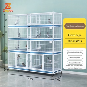 Cages à pigeons durables en métal galvanisé, empilables avec roues, idéales pour l'élevage et la course des pigeons – Fournitures d'usine en promotion - Product Image 4