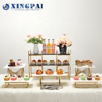 XINGPAI Offre Spéciale hôtel de mariage de haute qualité inoxydable banquet buffet gâteau stand de luxe personnalisé dessert buffet présentoir