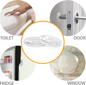 Topes de puerta transparentes para pared Protectores de pared de 3,15 pulgadas de perillas de puerta con pegamento adhesivo fuerte Parachoques de puerta absorbentes de golpes - Product Image 2