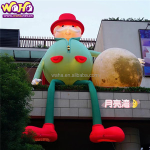 Dekorasi Natal kustom balon Santa Claus LED luar ruangan taman rumput musim dingin dekorasi Model Gas Santa Claus - Product Image 2