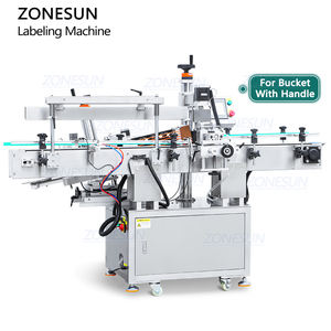 ZONESUN ZS-TB880 Automatic Fruit Jam Buckets Conical Tapered Bottle Lotion Front and Back Side <b>Adhesive</b> Sticker Labeling Machine - Product Image 6