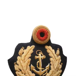New Design Premium Fashion Embroidered Bullion Wire <b>Badges</b> Hand Made Embroidery Gold Bullion Wire Embroidered <b>Badges</b> - Product Image 2