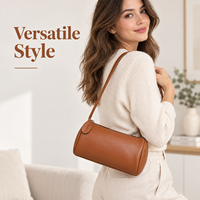 Sac bandoulière cylindrique vintage, sac à main rond rétro pour femmes et filles, idéal pour le quotidien, le shopping et les rendez-vous