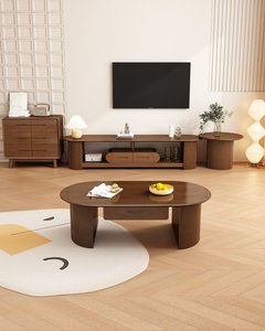 High Quality Natural Solid Wood <b>Round</b> <b>Side</b> <b>Table</b> with Fluted Legs, Living Room Accent <b>Table</b> - Product Image 1
