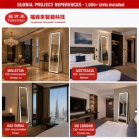 Miroir sur pied Fullkenlight avec cadre en métal noir, LED intégrée, tactile, à intensité variable, rétroéclairé, miroir de corps entier