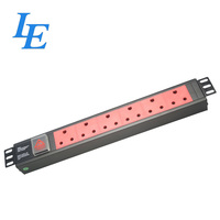 Unité de distribution d'alimentation (PDU) pour rack de serveur réseau 19 pouces en alliage d'aluminium blanc/noir 250 VCA 16 A avec interrupteur – Afrique du Sud