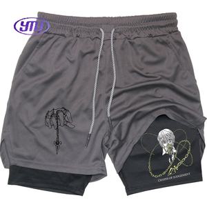 شورت أداء أنيمي كورابيكا مطبوع صالة ألعاب رياضية كاجوال شورت ضغط رياضي شورت تمرين الجري شبكة 2 في 1 بنطال رياضي قصير - Product Image 2