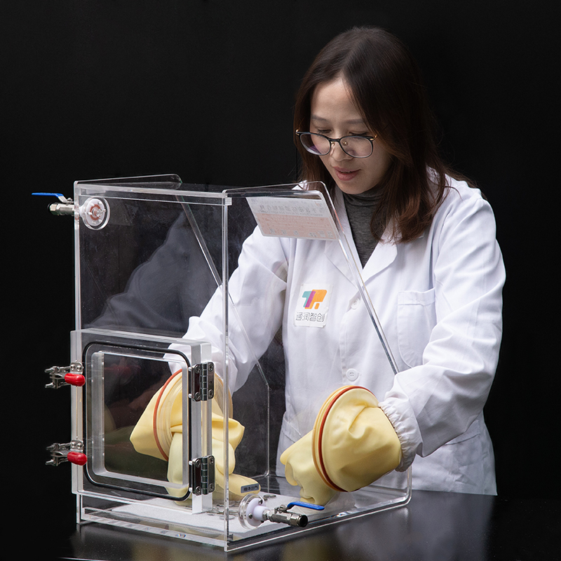 Недорогой акриловый лабораторный ящик для перчаток, контейнер для работы с инертным газом, прозрачный мини-контейнер для перчаток из ПММА