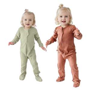 滑り止めフーティーベビーガールズボーイズレオタードベビーパジャマジッパーベビーワンシーボディスーツ - Product Image 2