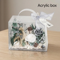 Boîte de rangement pour fleurs en acrylique transparent rectangulaire personnalisée - Design minimaliste moderne, multicouche et multifonctionnelle